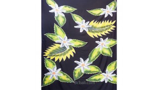 rayon sarongs leaf and flower pattern handpainting made in bali